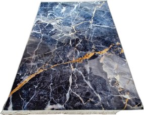 Modro-sivý koberec s nízkym vlasom VELVET M281 – moderný dizajn Rozmer: 60x100 cm