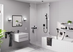 Hansgrohe Logis, páková umývadlová batéria 110 Fine bez odtokovej súpravy, čierna matná, HAN-71253670