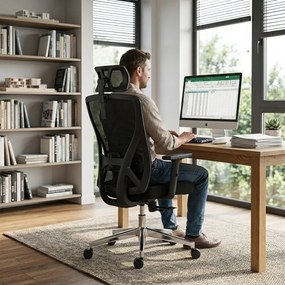 Kancelárska ergonomická stolička Neoseat FLEX PRO — čierna, nosnosť 150 kg