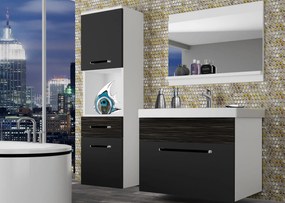 Kúpeľňový nábytok Belini čierny  mat / eben kráľovský + umývadlo + zrkadlo  ROD M 3/0/W/BHK/0/ZW
