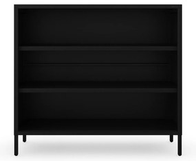 Čierny kovový regál s policami LUCA Modern 1000 x 900 x 350 mm