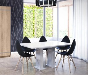 Rozkladací jedálenský stôl Gloss, biely lesk