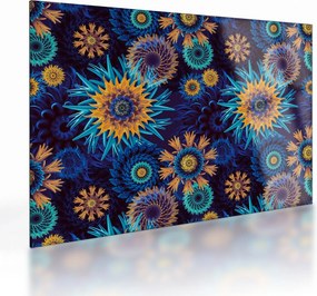 Sklenený obraz - 3D kvety (70x50 cm)
