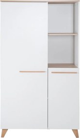 Biela detská šatníková skriňa v dekore duba 52x180x180 cm Léon – Roba