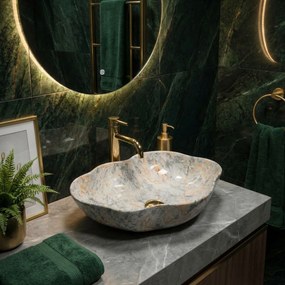 Rea Pearl Ruststone, umývadlo na dosku 505x380x135 mm, imitácia kameňa, REA-U0620