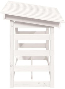 Stojan na palivové drevo biely 108x64,5x78 cm masívna borovica