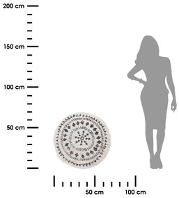 Koberec Jasmine3, (fi) 70 cm, biela/čierna