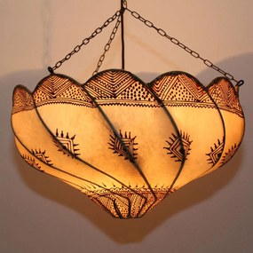 Kožená závesná lampa Lela biela