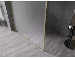 Mexen Kioto-F, sprchová zástena s rámom 130 x 202 cm, 8 mm sklo námraza, zlatý matný profil, 800-130-104-55-30