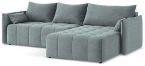 Modrá rozkladacia/s úložným priestorom rohová pohovka (pravý roh/s leňoškou) Moku – Makamii