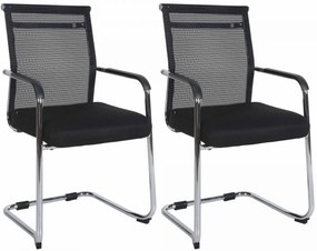 Set 2 kresiel pre návštevníkov Denny chróm rám - čierna
