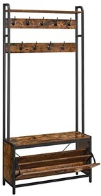 Multifunkčný vešiak na kabáty s botníkom a lavicou, 180x85x30cm