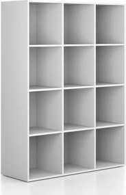 Regál FRAME, nižšie, 3 stĺpce, 1735 x 1299 x 450 mm, biela