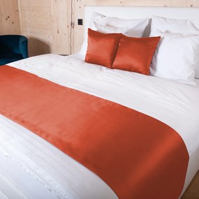 Biante Saténový prehoz/behúň na posteľ Satén LUX-045 Tehlovo červený 50x220 cm