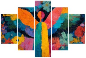 Obraz - Abstraktný anjel s kvetmi (150x105 cm)