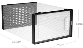 SongmicsHome Organizér na topánky MARI, 18boxov, čierna/priesvitná