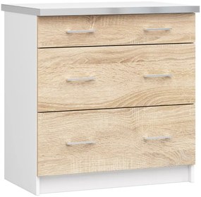 Spodná kuchynská skrinka s doskou LIMA S80 SZ3 biela / dub sonoma