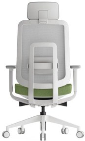 Kancelárska ergonomická stolička K42 White — sieť, látka, biela / viac farieb Modrá