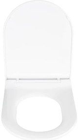 Biele WC sedadlo s jednoduchým zatváraním Wenko Habos, 46 × 36 cm