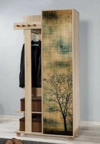 Vešiak so skriňou Garmanto Tree Sonoma Oak