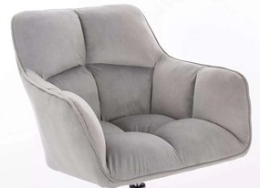 LuxuryForm DESIGN Kreslo AMALFI VELUR na čiernej podstave s kolieskami - svetlo šedé