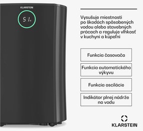 Klarstein DryFy ProConnect 16L odvlhčovač vzduchu, 16 l/deň, 24 m², WiFi, Aplikácia, LED indikátor, 24-hodinový časovač
