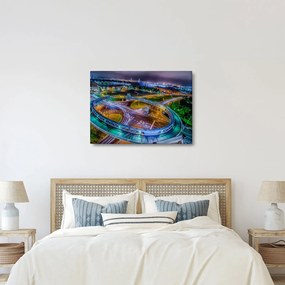 Obraz - panoráma nočného mesta (70x50 cm)