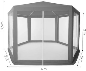 Záhradný altánok s moskytiérou 2 x 2 m biela