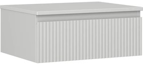 Mexen Rivel, kúpeľňová skrinka 60 cm s pracovnou doskou, 1 zásuvka, drážkovaná, matná sivá, 91A20-06023-1-BFC62