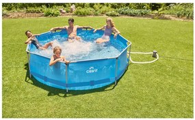 Crivit Bazén s kovovým rámom, 300 x 76 cm + Bazénový rebrík, 107 cm  (800010839)