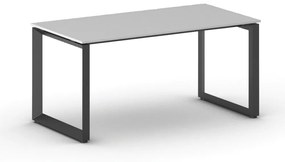 Kancelársky stôl PRIMO INSPIRE, čierna podnož, 1600 x 800 mm, sivá