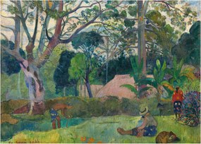 Sklenený obraz - Paul Gauguin, Te raau rahi (The Big Tree), reprodukcia (70x50 cm)