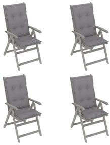 Záhradné sklápacie stoličky 4 ks s podložkami akáciový masív 3065393