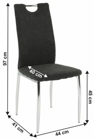 Tempo Kondela Jedálenská stolička, hnedosivá látka/chróm, OLIVA NEW
