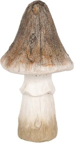 Béžovo-hnědá keramická dekorace houba Houba - Ø 12*22 cm