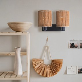 Toolight Toolight, nástenné svietidlo 2xE27, APP1824-2W, čierna matná-hnedá, OSW-09316