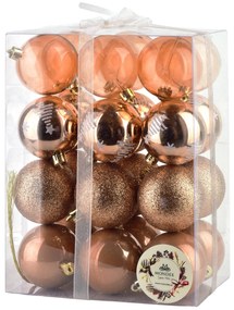 Sada 24 ks vánočních baněk Madrid 5,5 cm měděná