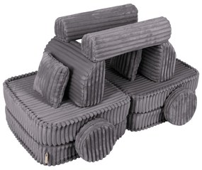 MeowBaby® Churros detská pohovka Plus, Jurassic Grey
