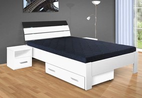 Nabytekmorava Manželská posteľ Darina 200x160 cm farba lamina: biela 113, typ úložného priestoru: úložný priestor - šuplík, typ matraca: matraca 19 cm Orthopedy maxi
