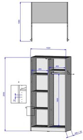 Šatníková skriňa z masívu dub FRED - 2-dverová