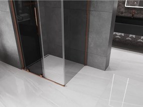 Mexen Velar L, sprchový kút s posuvnými dverami 100 x 70 cm, 8mm šedé sklo, ružové zlato, 871-100-070-43-60