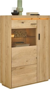 XXXLutz VYSOKÁ KOMODA, farba duba, 94,8/133,5/37 cm Linea Natura - Komody - 001770000611