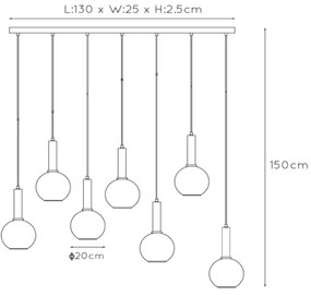 Lucide 45402/07/30 - Luster na lanku MARIUS 7xE27/40W/230V čierna