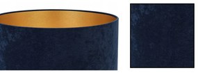 Závesné svietidlo Mediolan, 1x tmavomodré/zlaté textilné tienidlo, (fi 40cm)