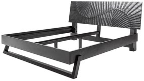 Dizajnová posteľ Zorpi 180x200cm masívne mangové drevo / čierna