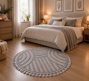 Koberec Berber 9754 L.GREY-K rozmery koberec: 160x160 cm