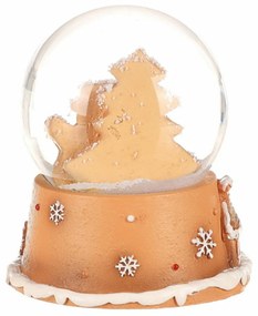 Vianočné snežítko Perníkový snehuliak, polyresin, 9 cm