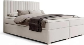 Boxspring posteľ Solani 160x200 s úložným priestorom - svetlobéžový zamat Castel 03