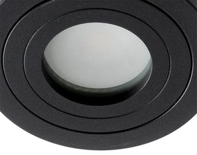 Moderné bodové svetlo do kúpeľne čierne okrúhle IP44 - Capa