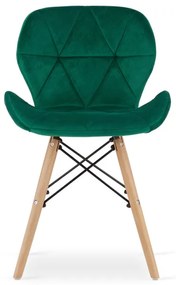 Jedálenská stolička LAGO zelená (hnedé nohy)